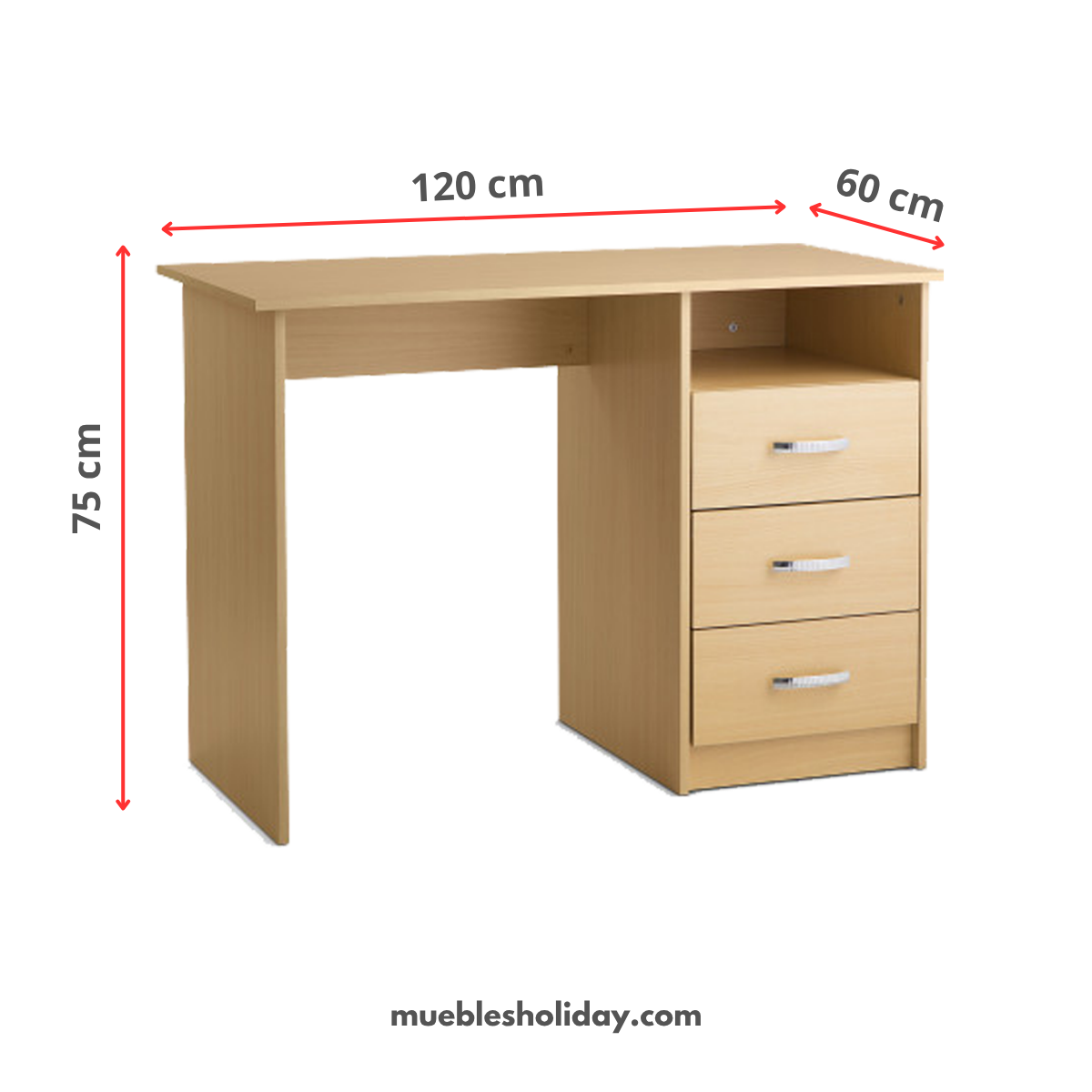Escritorio con gavetas de 1 x 0.60 x 0.75 m - Escritorios - Mobiliario empresas - Muebles Holiday